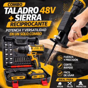 Combo Taladro Inalambrico 48v + Sierra Sable Reciproca